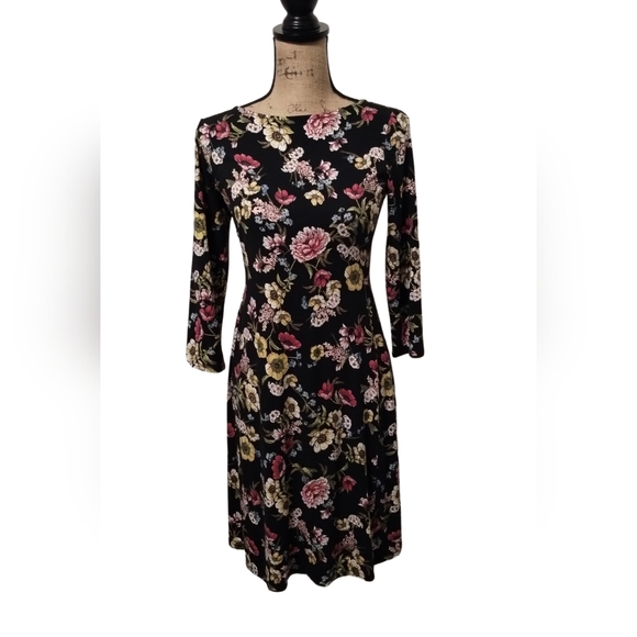 J Jill Floral And Black Dress Size XS - Picture 1 of 7